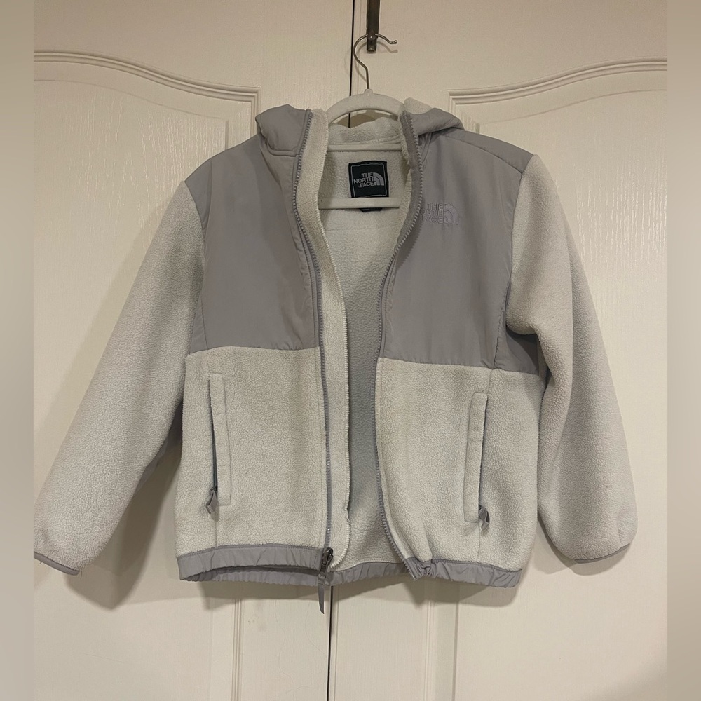 The North Face Cream and Gray Fleece Jacket